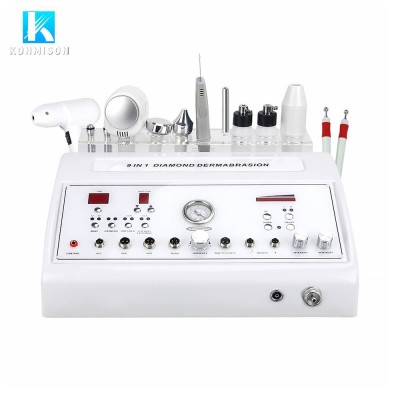 Portable 9 In 1 Ultrasonic Bio Rf Diamond Micro Dermabrasion Skin Scrubber Multifunctional Beauty Machine For Salon